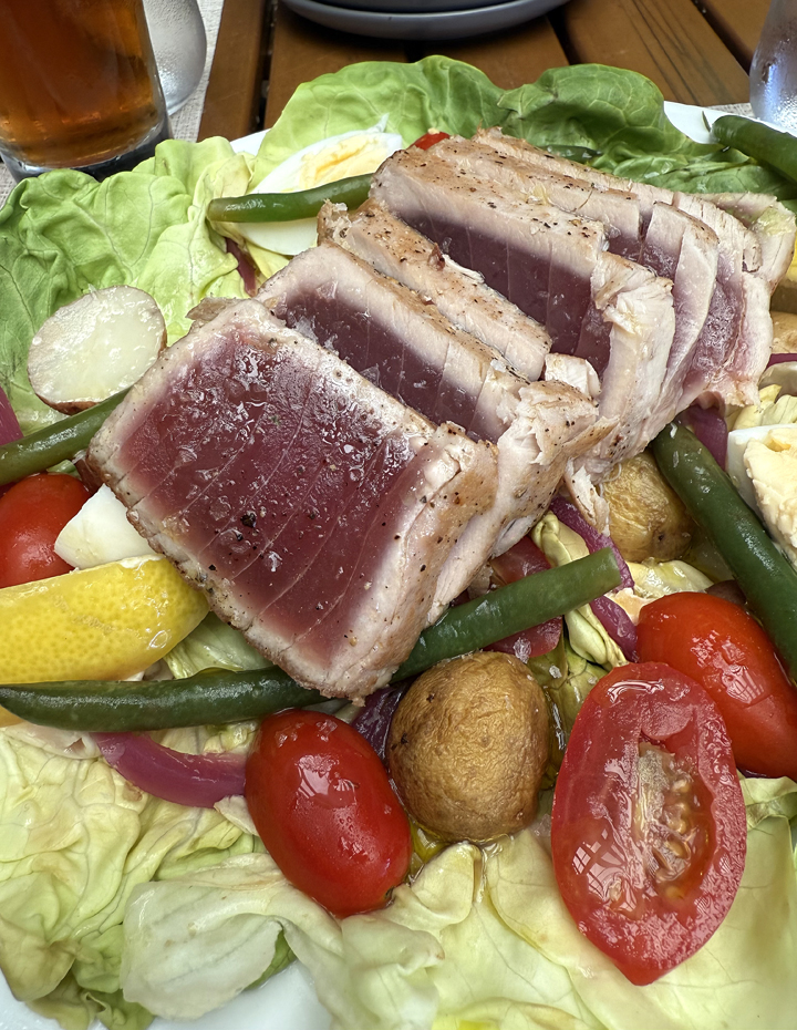 Yellowfin tuna Nicoise.